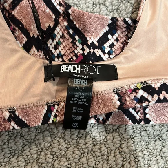NWT Beach Riot Highway Jeweled Python bikini top 
Size Small - Picture 5 of 5